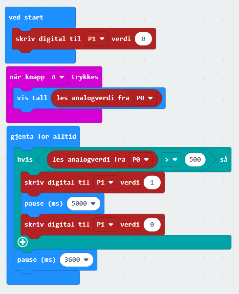 Eksempelkode for styringsenheten